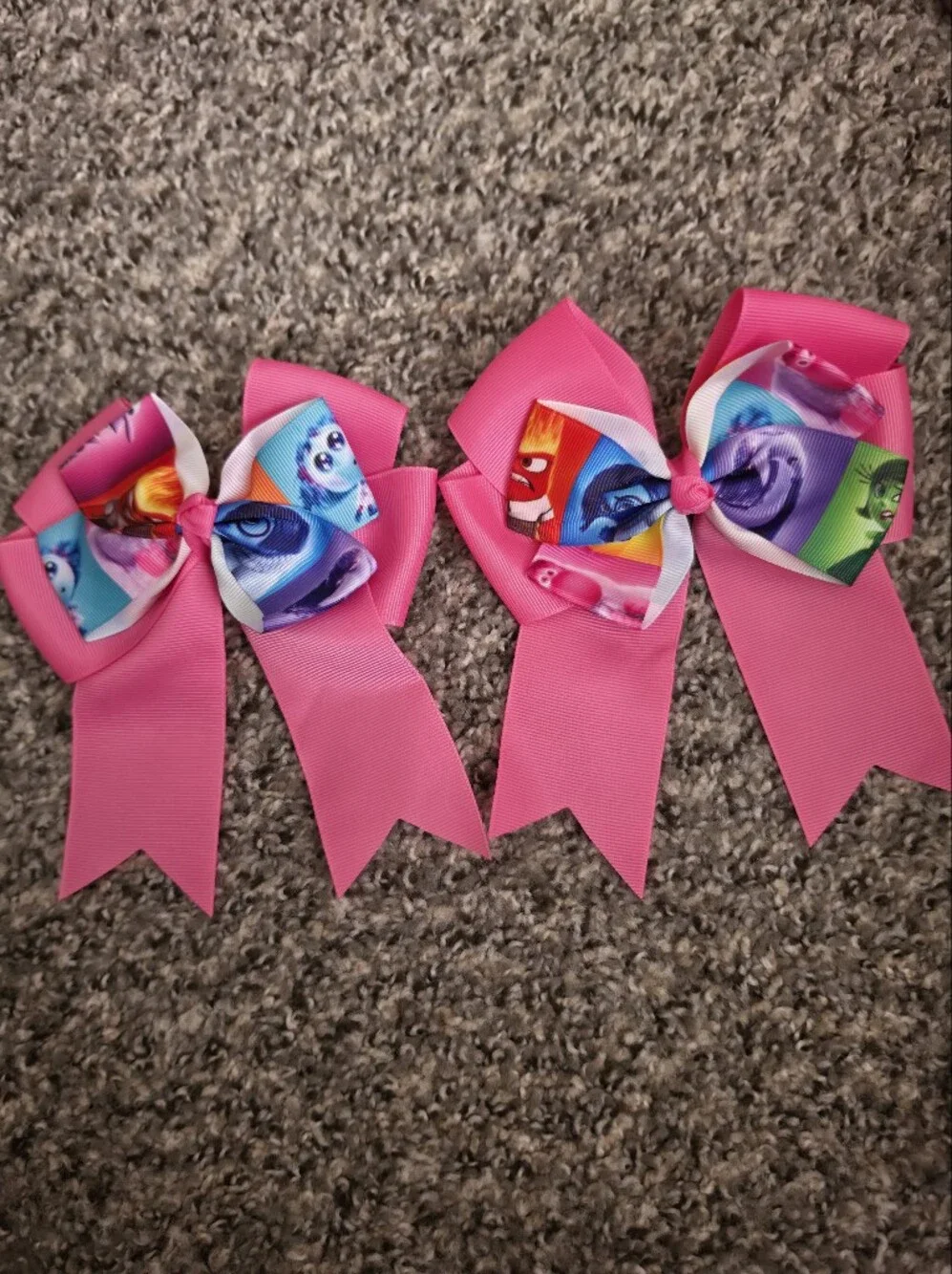 Set of 2 Inside Out Character Bow Hair Clips Girls Pink Multicolor